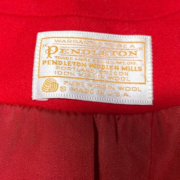 Vintage Pendleton Fiery Red 100% Wool Double Button Blazer Jacket Women’s - Picture 5 of 7